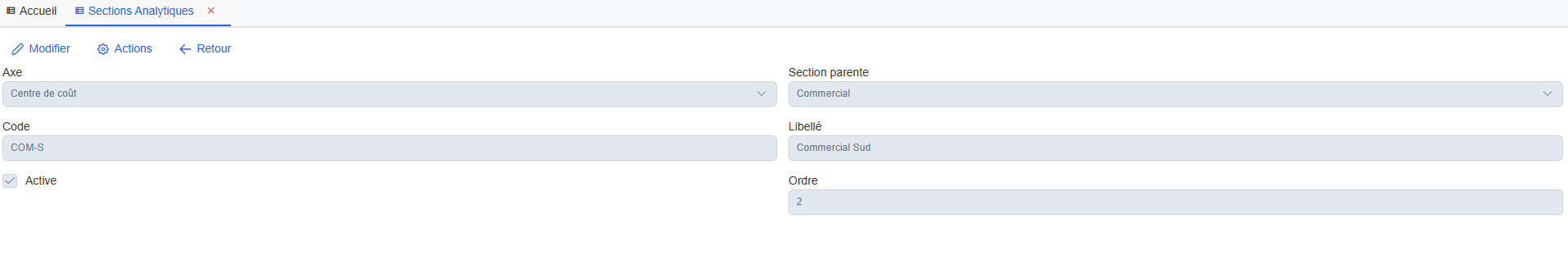 Détail d'une section