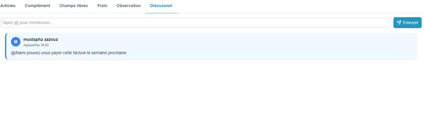 Onglet Discussion