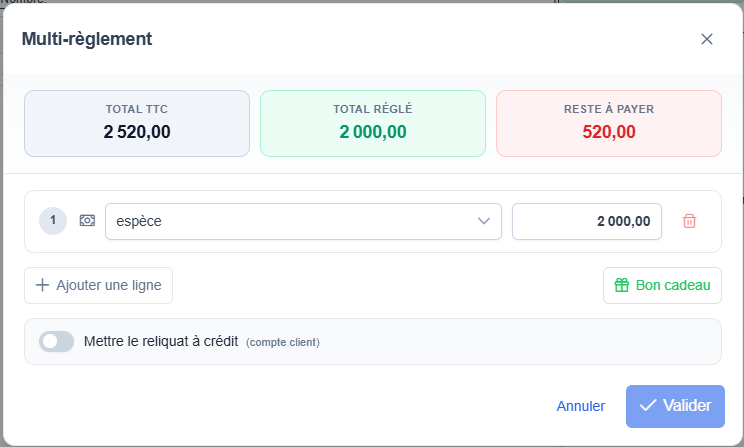Bouton bon cadeau